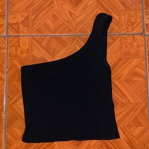 Off shoulder black stretchy shirt